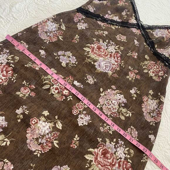 Brock Collection x H&M Large Womens Maxi Slip Dress Lace Trim Floral side slits - Picture 3 of 10